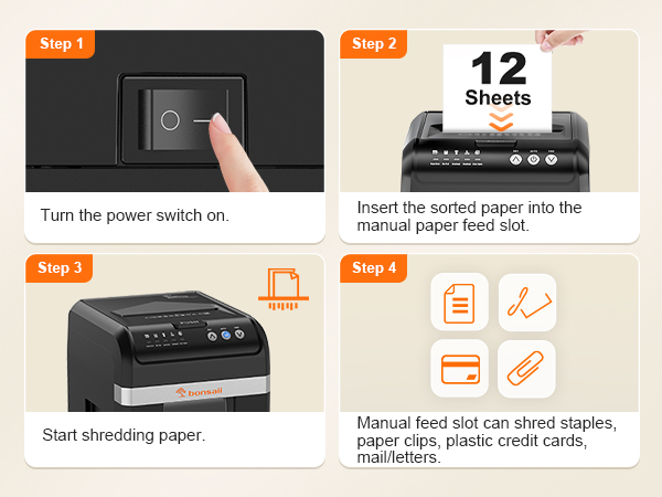 Bonsaii Auto Feed Industrial Paper Shredder for Business