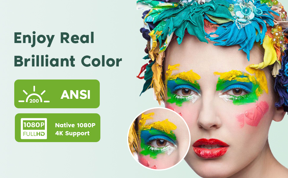 Full HD 1080P Mini Projector 4K