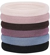 60 Pcs 2 Inch Neutrals No Damage Hair Ties for Women Thick Hair, Large Soft Seamless Nylon Fabric...