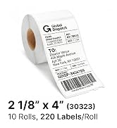 Spartan Industrial - Replacement for DYMO 30323 (10 Rolls, 2200 Labels) 2 1/8" X 4" Direct Therma...