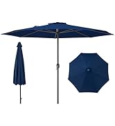Toolsempire 12FT Patio Umbrella, Outdoor Table Umbrella with Crank Handle, 8 Sturdy Ribs, Sun-pro...