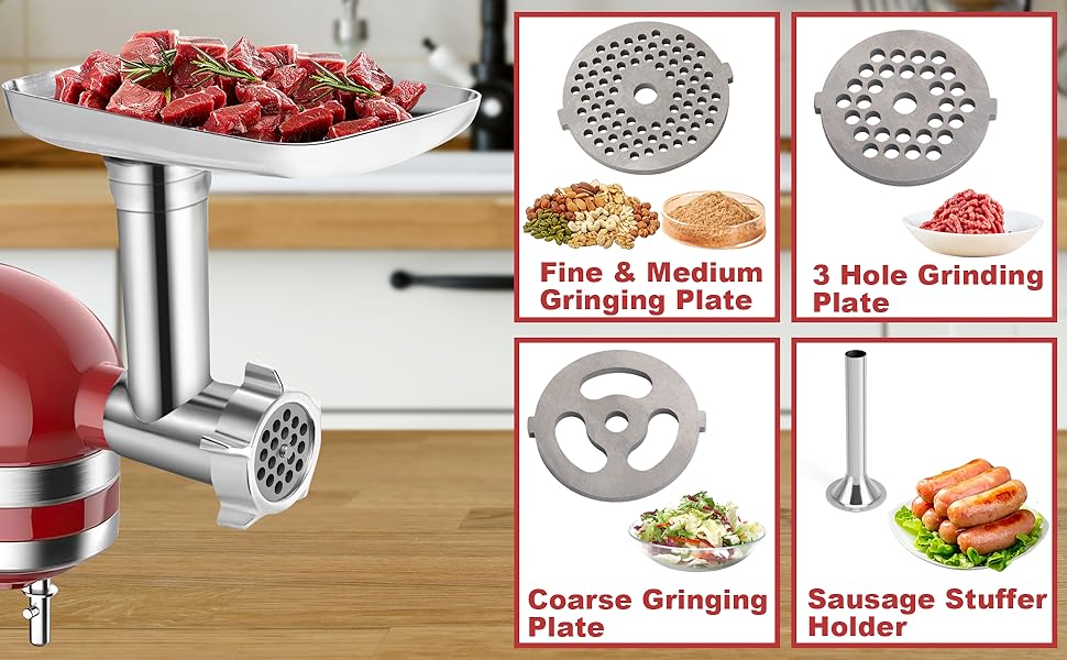 Upgraded meat grinder attachment