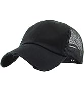 KBETHOS Vintage Washed Distressed Cotton Dad Hat Baseball Cap Adjustable Polo Trucker Unisex Styl...