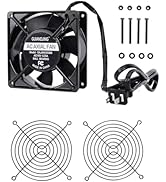 GUIANDJING 120mm x 38mm Cooling Fan 110V 120V Dual Ball Bearing Axial Fan 2800RPM with AC Plug an...