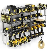 POKIPO Power Tool Organizer Wall Mount, Extended Large Heavy Duty Drill Holder, 4 Layer Garage an...