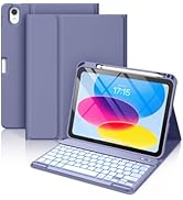 Hamile for iPad 11th 10th Generation Case with Keyboard - 7 Colors Backlit Wireless Detachable Fo...