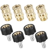 8pcs 1/4 Pressure Washer Quick Connect Kit Stainless Steel M22-14mm to 1/4inch Quick Connector Ki...