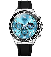 OLEVS Men Analog Quartz Waterproof Watches Multifunction Chronograph Diamond Moon Phase Luminous ...