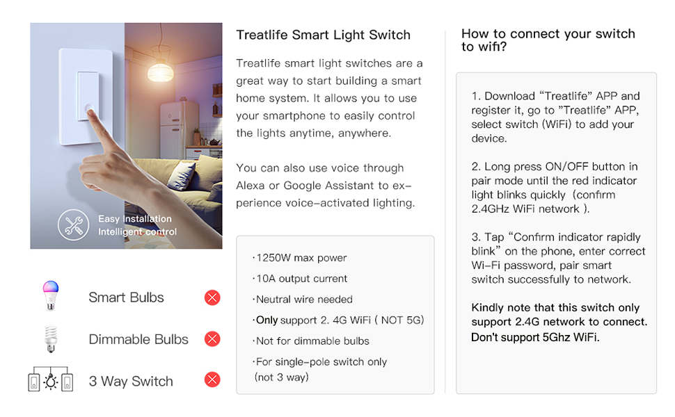 single pole smart light switch