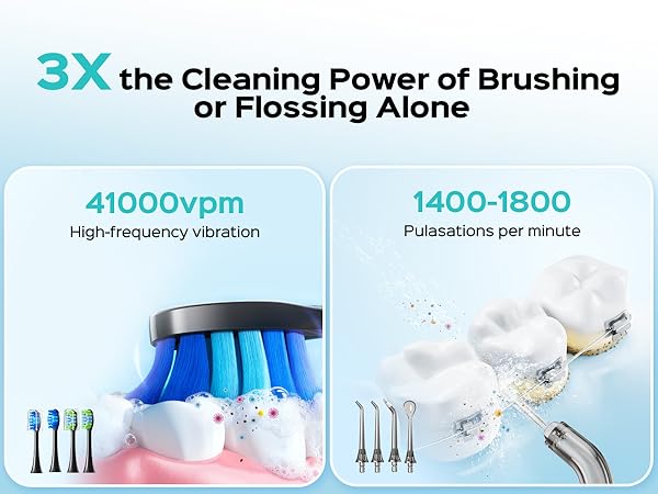 electric toothbrush with water flosser
