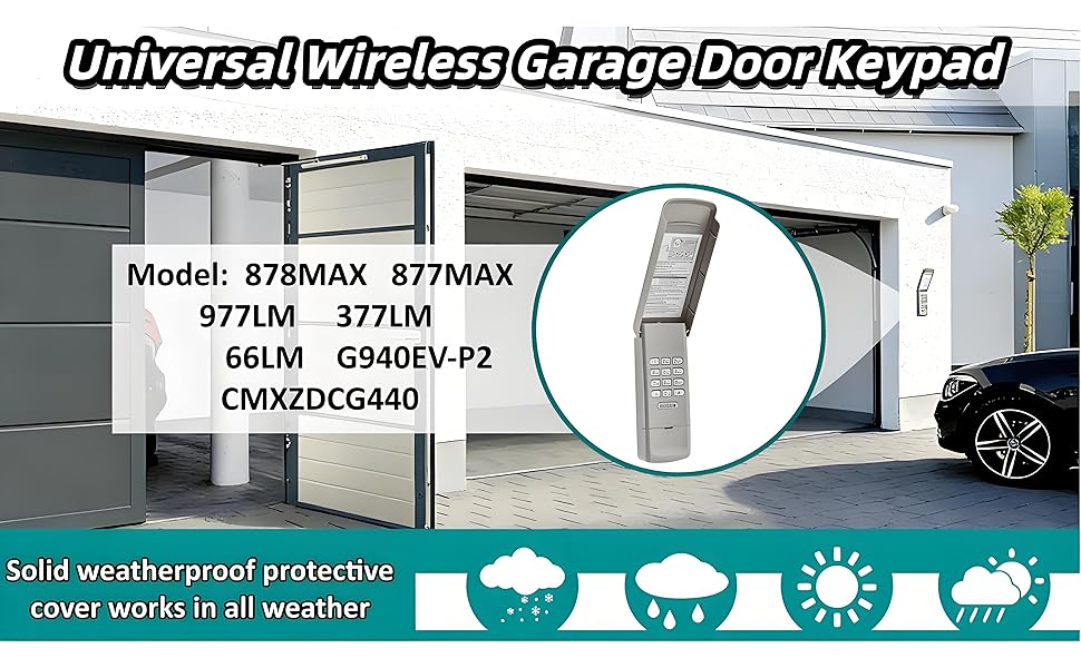 universal wireless garage door keypad