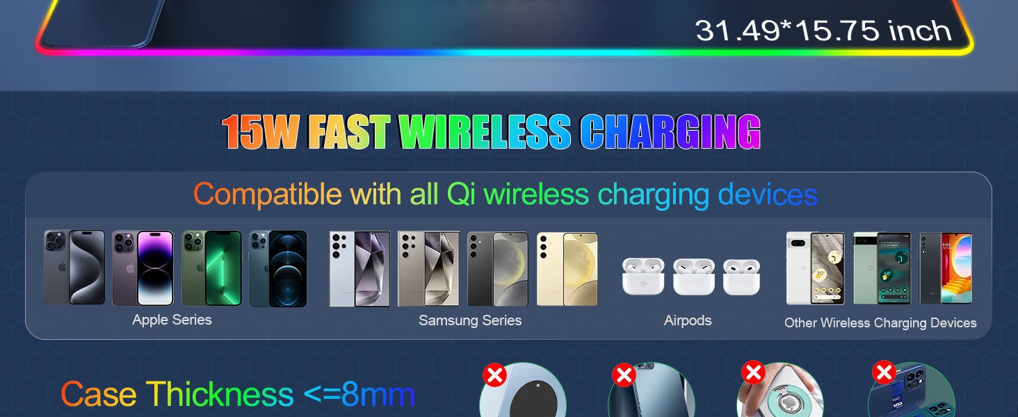 Wireless Charging Desk Pad