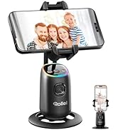 Auto Face Tracking Tripod, Rollei Easy Creator Desktop 360 Rotation Phone Holder for Filming with...