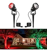 L LOHAS LED Christmas Spotlight Outdoor, Red Spot Lights for Yard, Auto On/Off 5W 120V Landscape ...