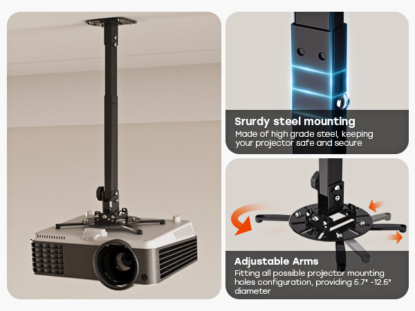 Sturdy projector wall mount