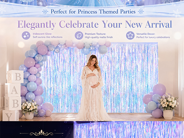 Iridescent Party Decorations Fringe Backdrop