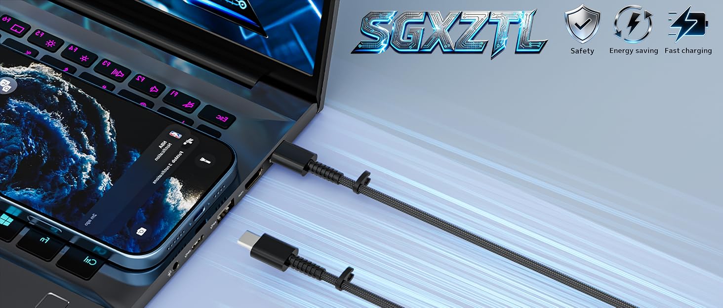 SGXZTL 240W USB-C Laptop Charger, Multi-device Power Supply Secure Energy-efficient Adapter