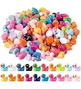 200 Pcs Mini Resin Duck Colorful Miniature Figures Micro Fairy Garden Landscape Aquarium Hide and...