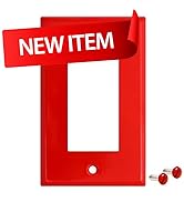 1-Gang Red Metal Rocker Switch Covers, Highly Visible Red Decorator Wall Plates, 1-Gang Standard ...