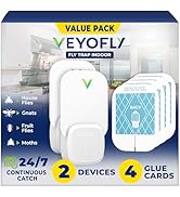 VEYOFLY Fly Trap Indoor, Fruit Fly Traps for Indoors Flying Insect (2 Device + 4 Refills) Gnat Tr...