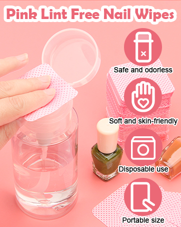 Pink Lint Free Nail Wipes