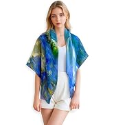 PoeticEHome 100% Cashmere Scarf Wrap – Ultra Soft Large Square Shawl for Women, Artistic Painting...