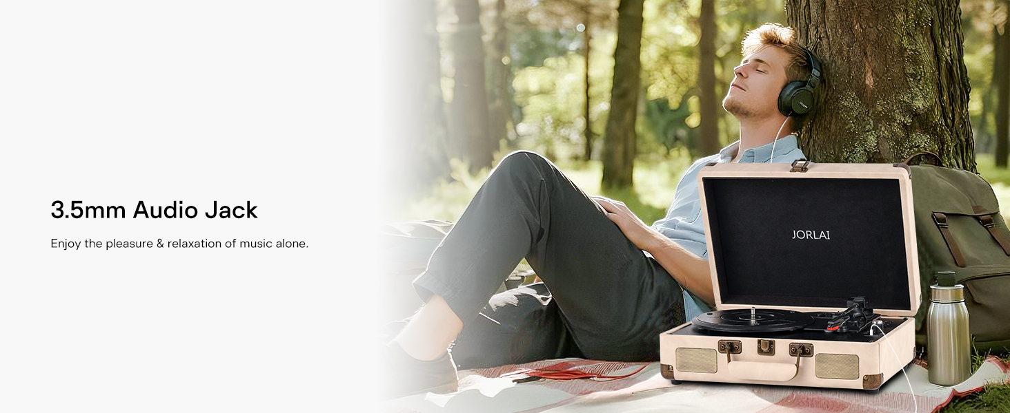 Portable Bluetooth Record Player with USB Playback Rechargeable Battery