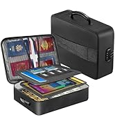 HECHN Fireproof Document Box with 5200? Heat Insulated, Document Organizer with Lock and Aluminum...