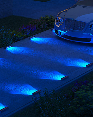 8 Pack Solar Stair Lights,Blue Solar Lights for Outside