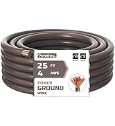 AWELTEC 4 Gauge Wire, 25 Feet Black Power Ground Wire Cable, Primary Automotive Wire, Copper Clad...