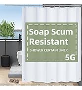 Amazer White Shower Curtain Liner with Magnets, 72x78 Plastic Shower Liner PEVA Waterproof Medium...