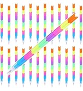 24 PCS Rainbow Stacable Pencils, Cute Stacking Pencils, Kid Creative DIY Fun Pen, Classroom Rewar...