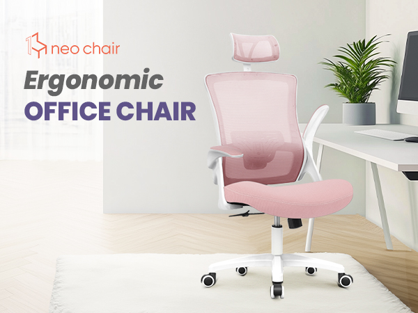 Comfy Ergonomic High Back Office Chair Pink 