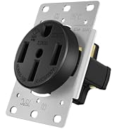 NEMA 14-50R 125/250V 4 Prong Grounded Flush Mount Power Outlet Receptacle for RV Camper Car Trave...