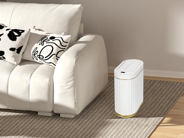 white gold motion sensor teash can 6