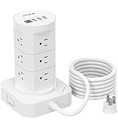 Surge Protector Power Strip Tower - 12 Widely Outlets with 4 USB Ports (1 USB C), 6FT Heavy Duty ...