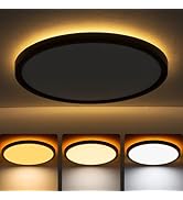 Bargeni LED Flush Mount Ceiling Light,12 inch Ceiling Light Fixture with Night Light,Ultra-Thin L...