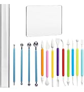 15 PCS Basic Polymer Clay Tools, Dotting Tools, Clay Sculpting Tools Acrylic Roller Pin, Clear Re...