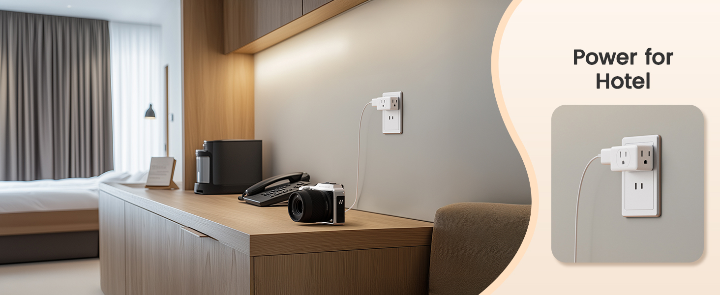 this adapter is suitable for any indoor place, especially bedrooms, bathrooms, and hotels.