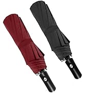 Siepasa Windproof Travel Compact Umbrella, 8-Ribs Anti-UV Waterproof Folding Umbrella with Telfon...