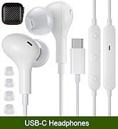 USB C Headphones for iPhone 16 15/Samsung S25 S24 Wired Earbuds with Microphone for Galaxy S23 S2...