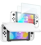 ProCase Flip Cover for Nintendo Switch OLED with 2 Pack Tempered Glass Screen Protectors, Slim Pr...