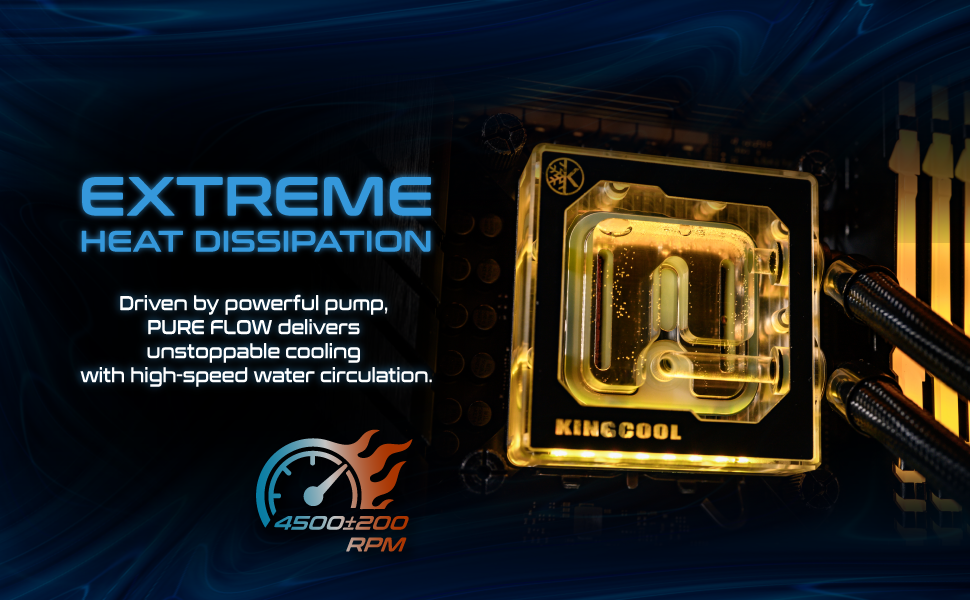 High-efficiency vortex cooling with ARGB water block. The pump doesn&amp;#39;t integrate with the waterblock