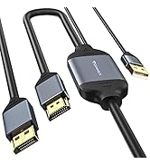 FOINNEX 8K HDMI to DisplayPort Cable 6.6FT, Unidirectional HDMI Cable 2.1 to DP 1.4 Cord, 8K@30Hz...