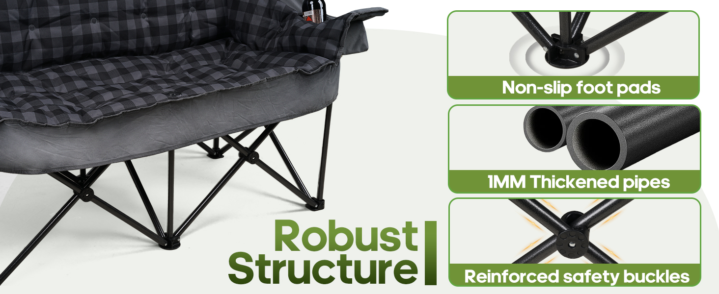 Built with a reinforced rust-proof steel frame, which can supports up to 900lbs
