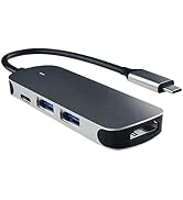 REIIE 4 in 1 USB Hubs,Docking Station Dual Monitor with 4K@HDMI,100W PD Charging, 5Gbps USB3.0 Po...