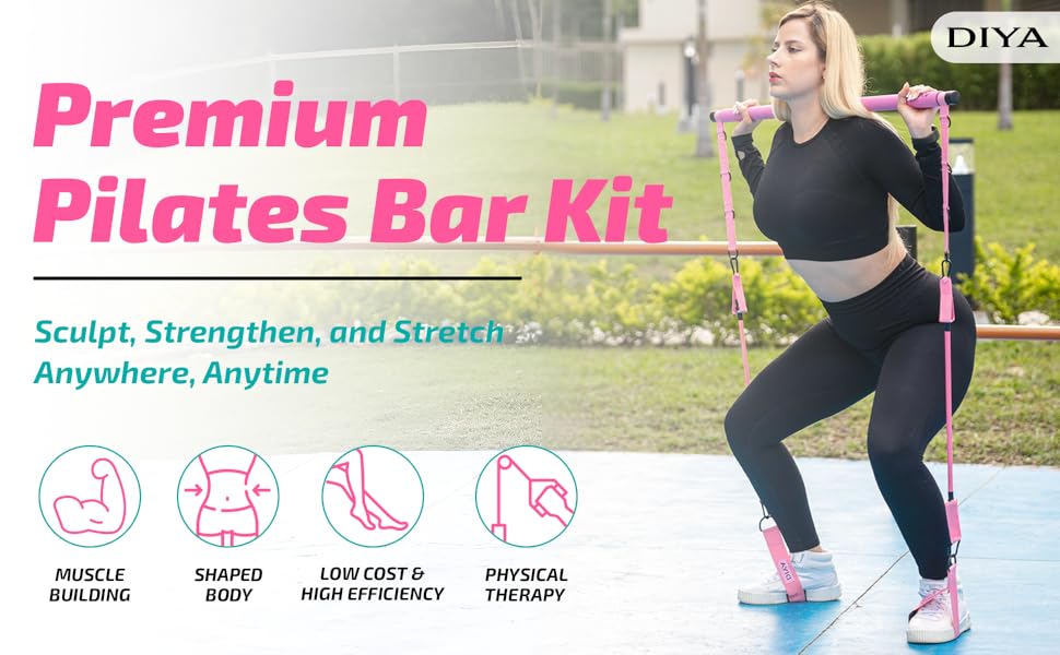 at home pilates kit pilates bar pilates bar kit with resistance bands resistance band bar pilates ba