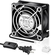 Wderair EC 60mm x 25mm Muffin Fan Axial AC 110v 120v 220v 240v Dual Ball for DIY Small Electronic...