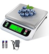 Large Digital Kitchen Scale 40kg/88lbs Commercial Food Scale with Tare and PCS Funtion for Parts ...