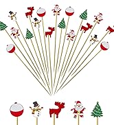 Bnqoe 100 pieces of handmade 5.2 inch cocktail picks in five unique designs